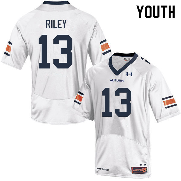 Youth Auburn Tigers #13 Cam Riley White 2022 College Stitched Football Jersey